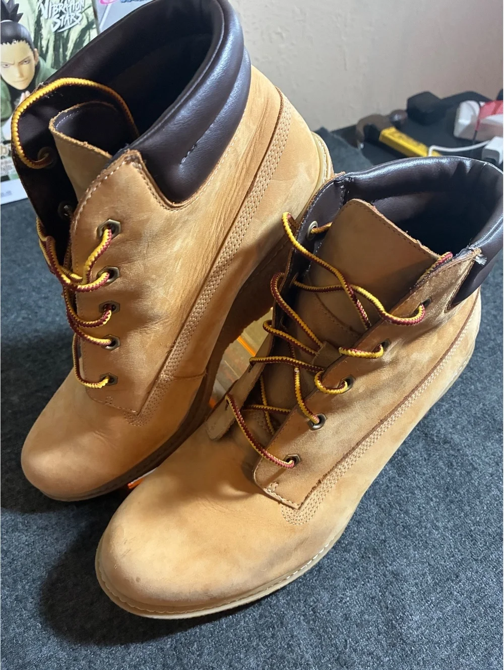 Timberland Women's Wedge Ankle Boots Size 10 Wheat Nubuck Leather